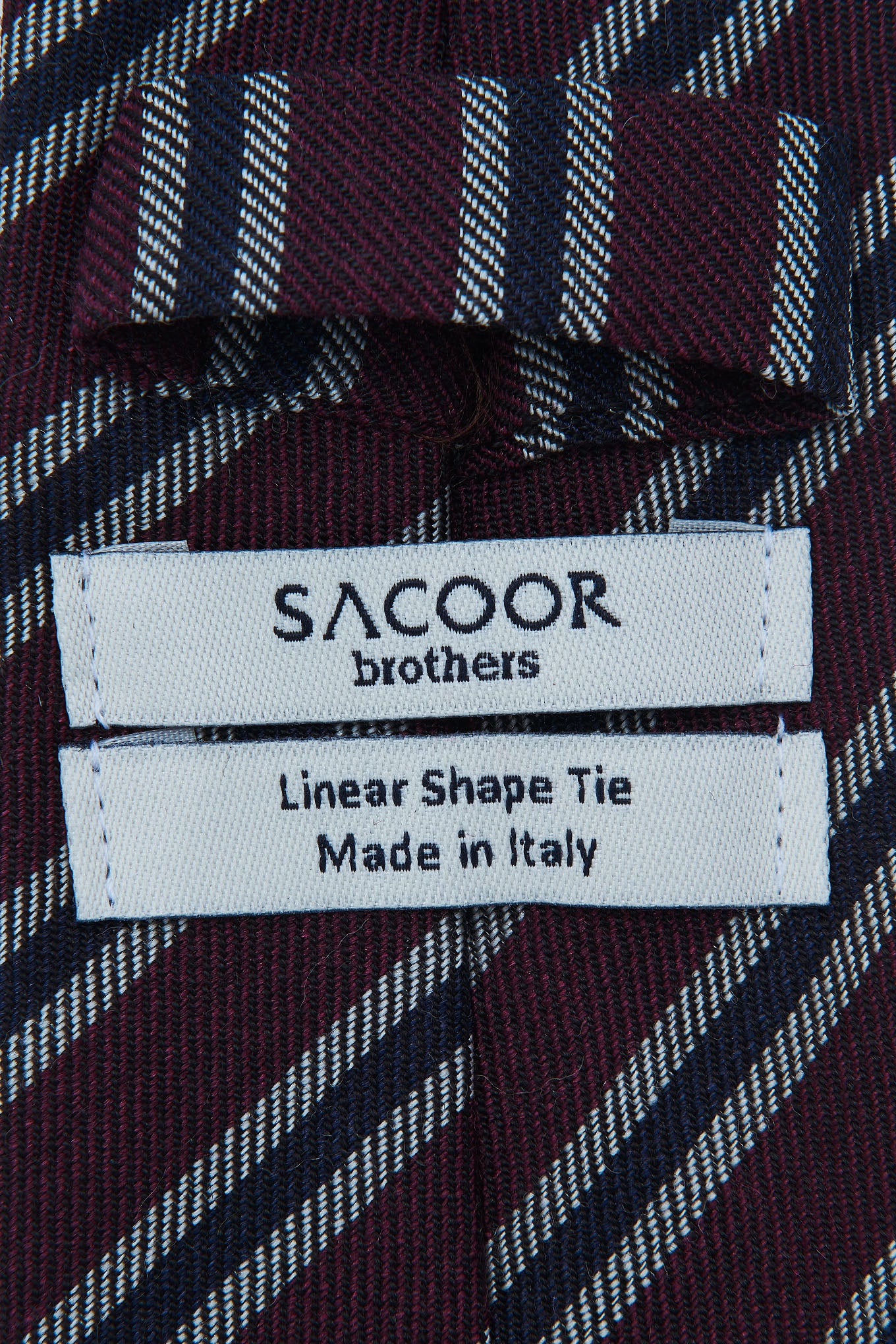 Striped Pattern Tie Silk and Wool Blend 7cm - Image 2