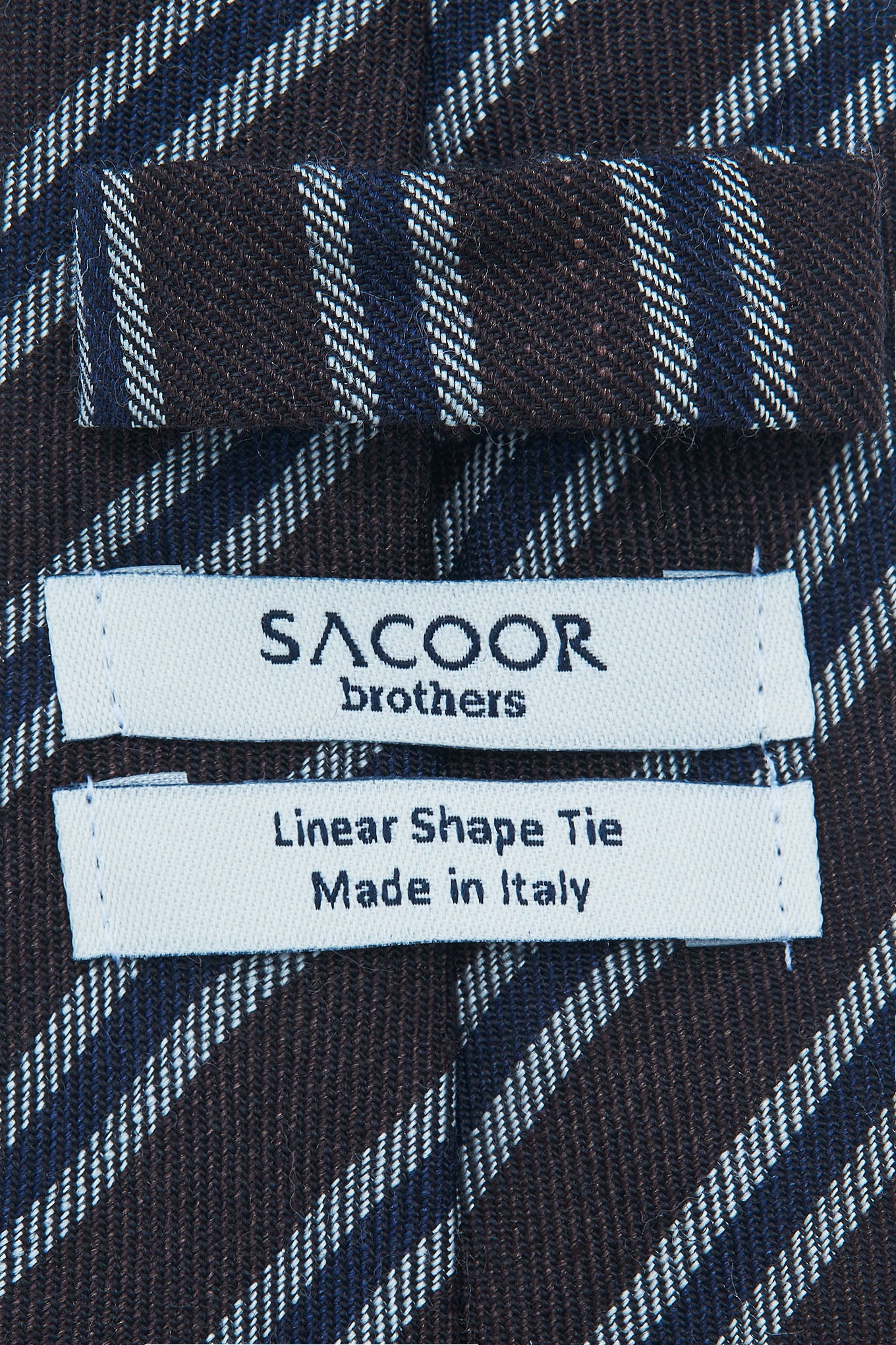 Striped Pattern Tie Silk and Wool Blend 7cm - Image 4