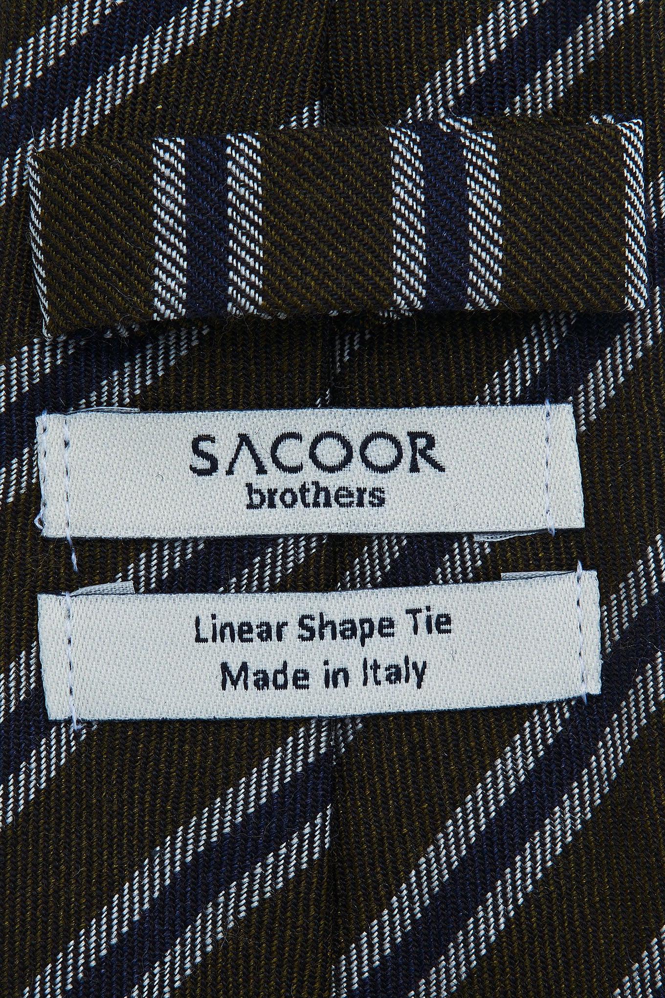 Striped Pattern Tie Silk and Wool Blend 7cm - Image 8