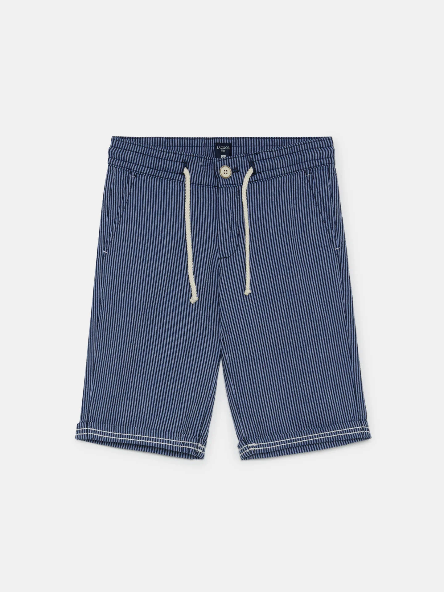 Striped Seersucker Bermuda Shorts