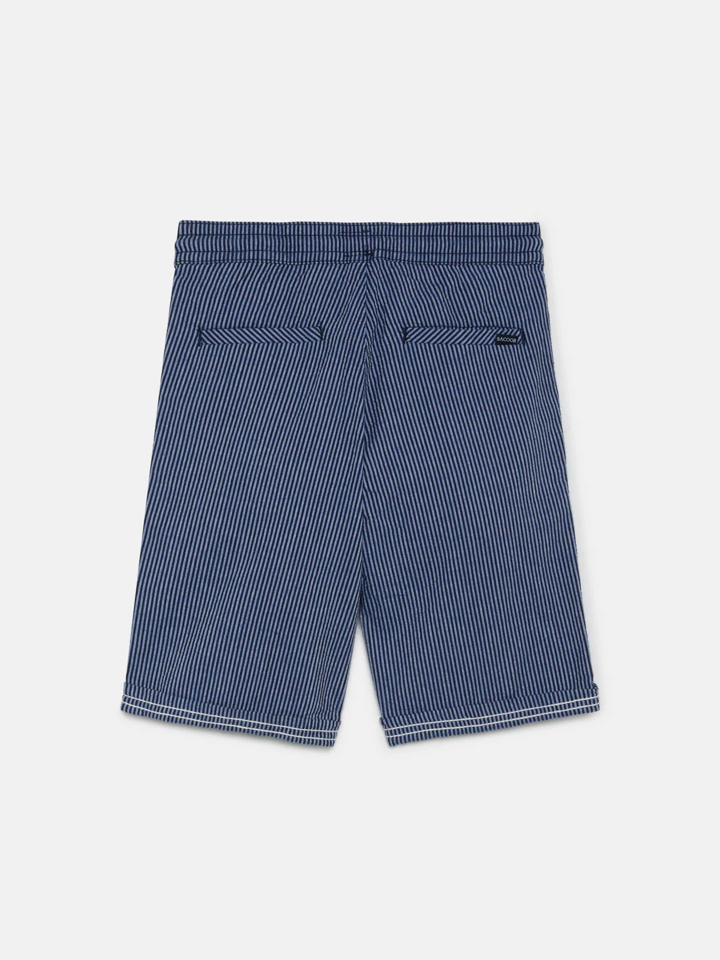 Striped Seersucker Bermuda Shorts - Image 2