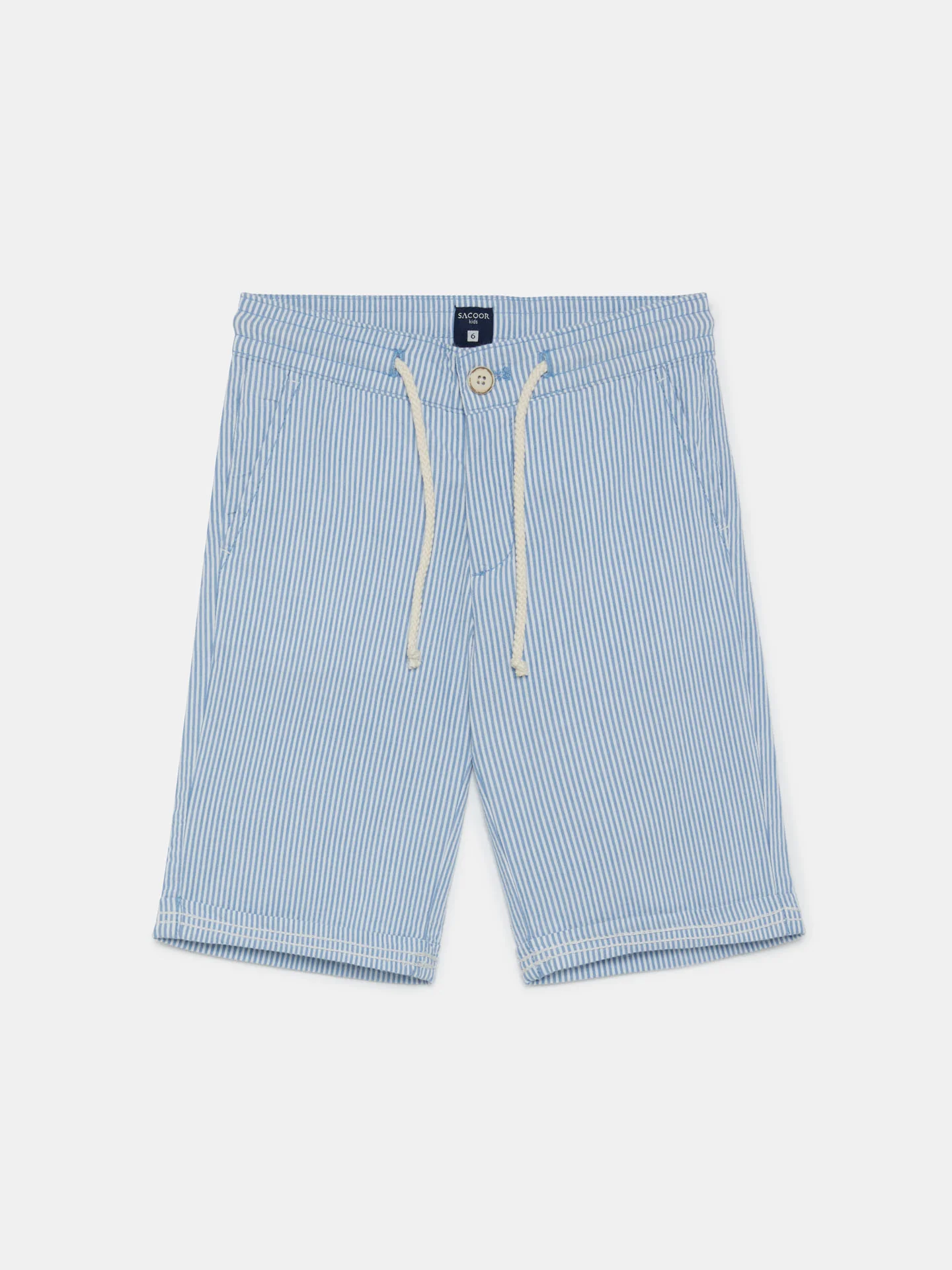 Striped Seersucker Bermuda Shorts - Image 4