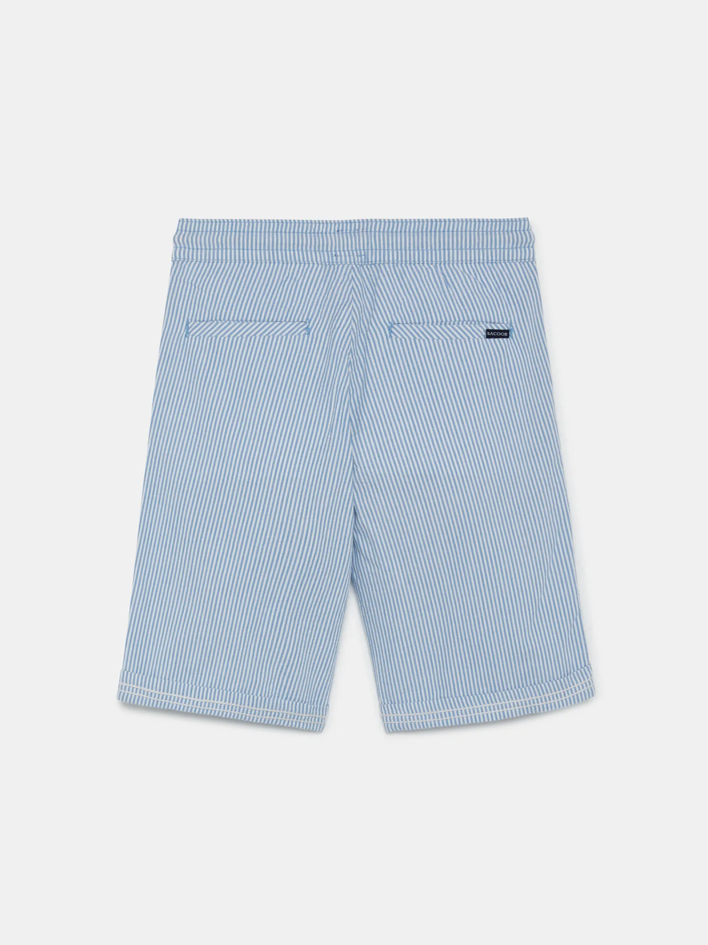 Striped Seersucker Bermuda Shorts - Image 5