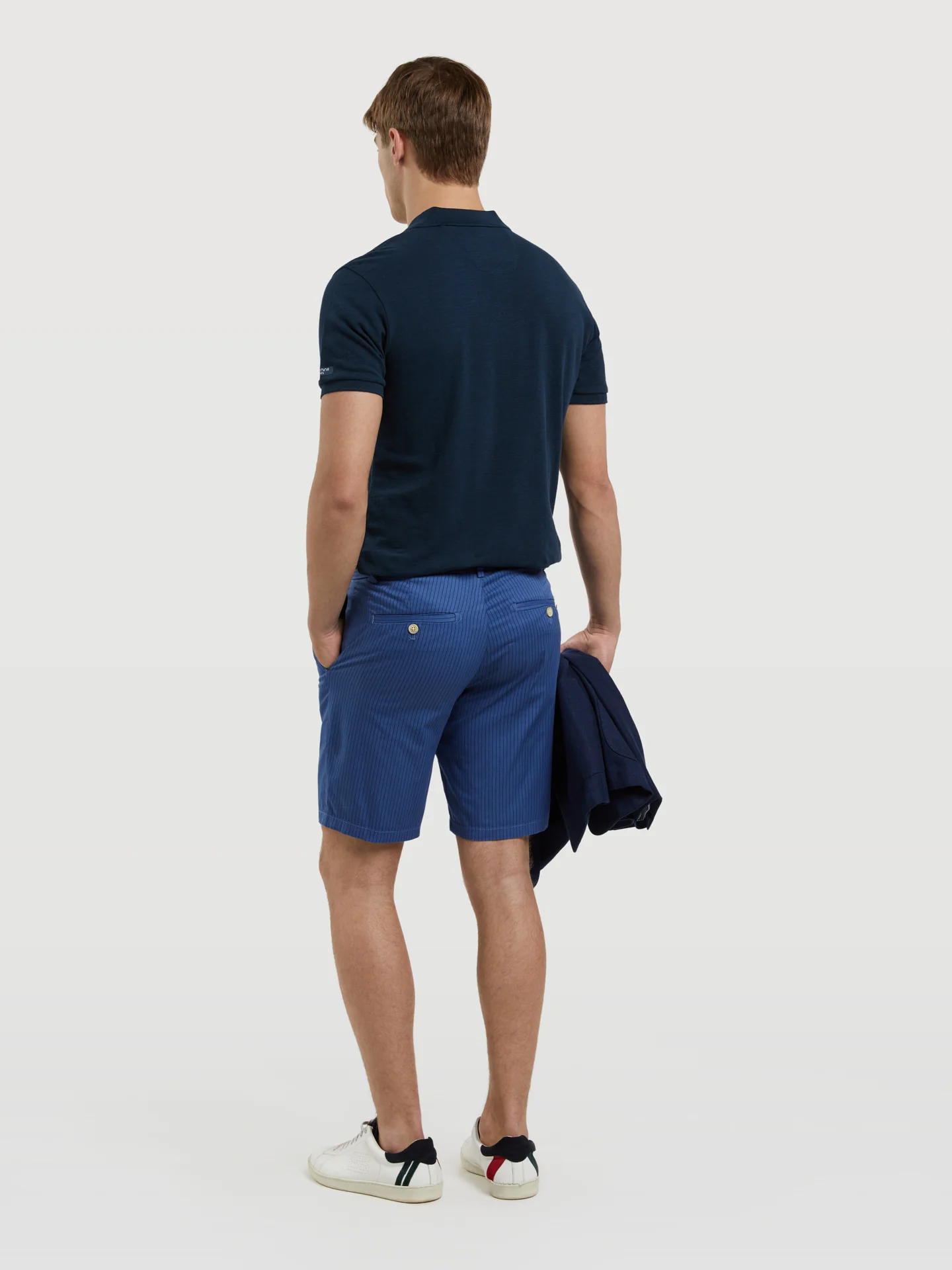 Striped Slim Fit Bermuda in Garment Dye - Image 2