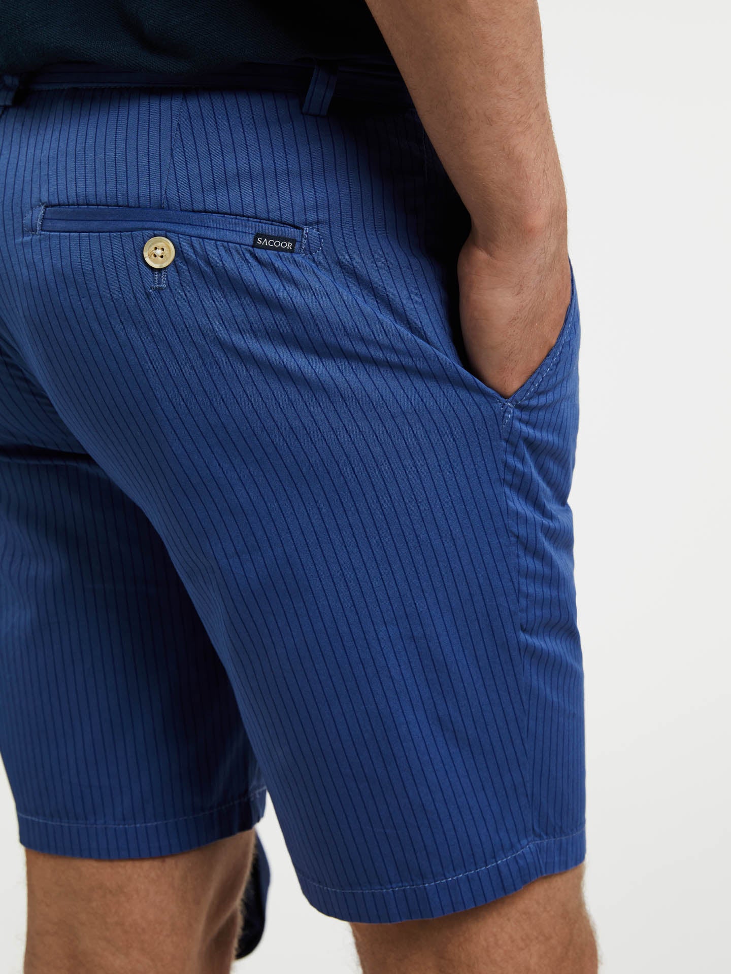 Striped Slim Fit Bermuda in Garment Dye - Image 3