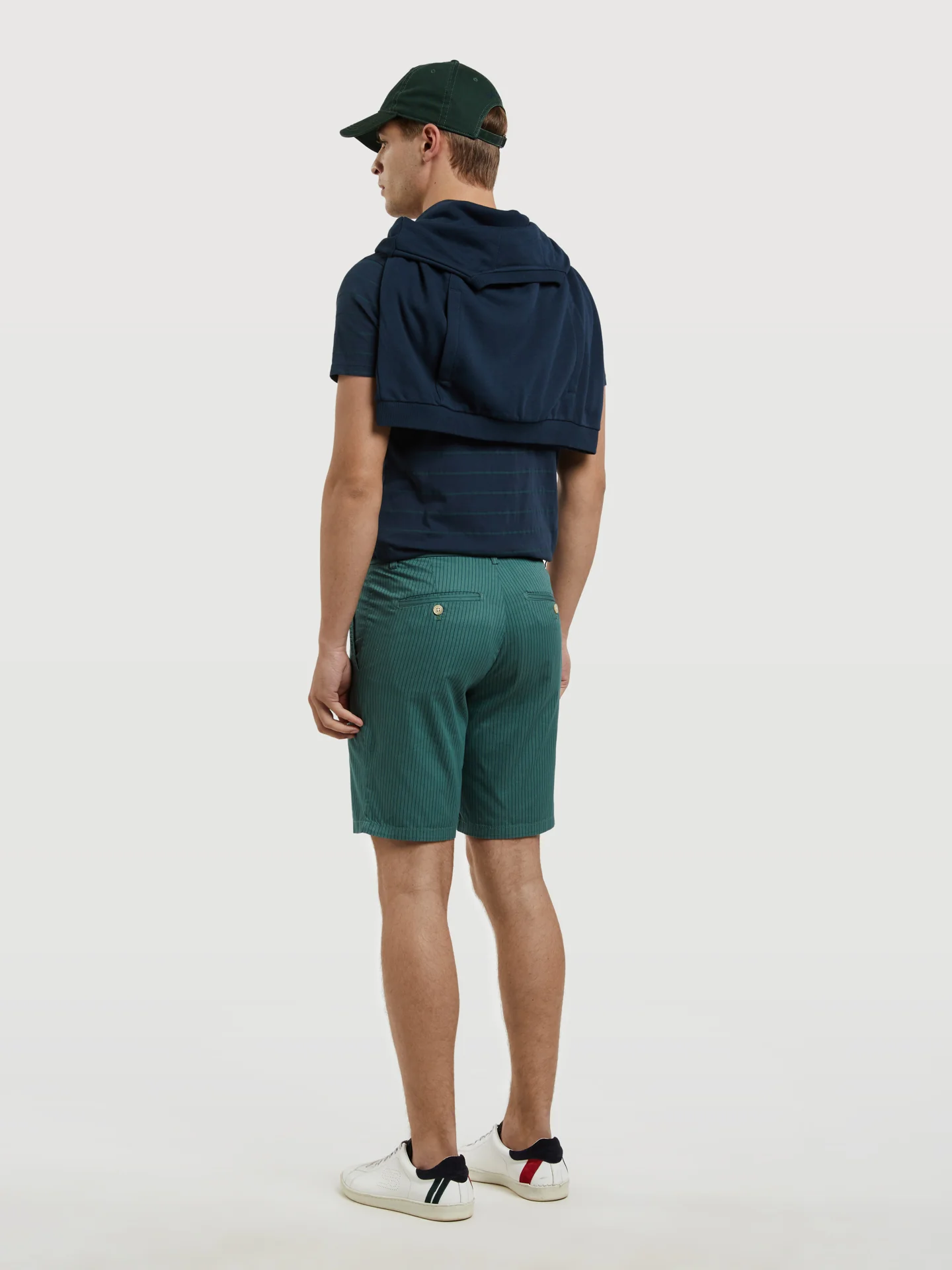 Striped Slim Fit Bermuda in Garment Dye - Image 4