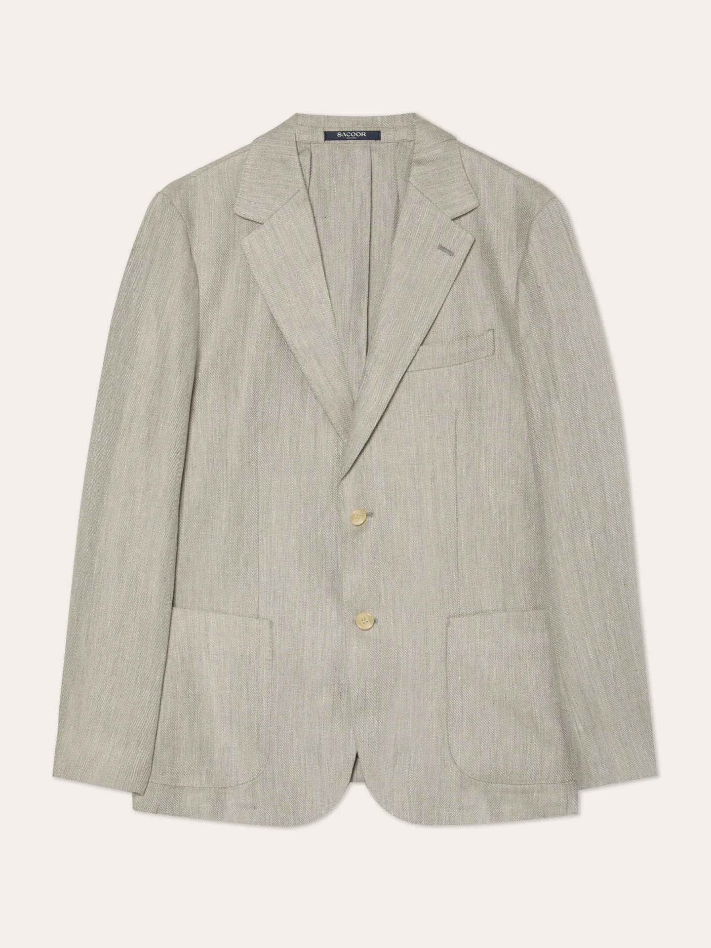 Structured Linen Blend Blazer With Patch Pockets - Image 4