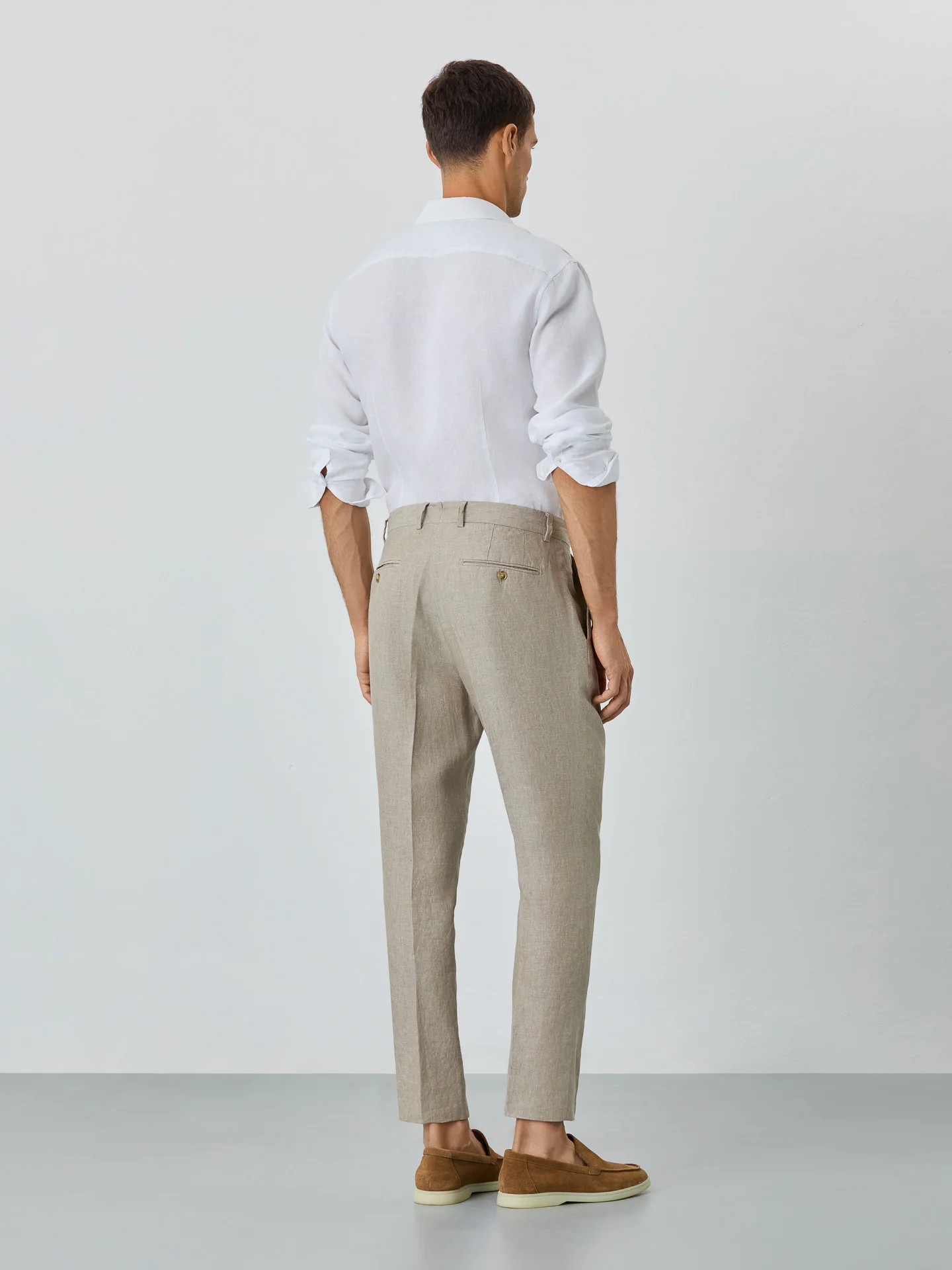Suit Trousers With Coin Pocket In Linen - Image 4