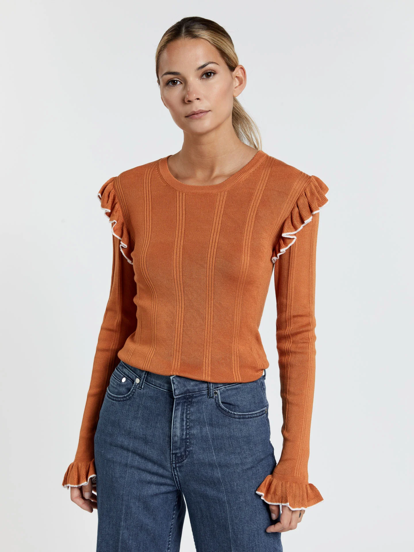 Sweater with ruffle details - Image 2