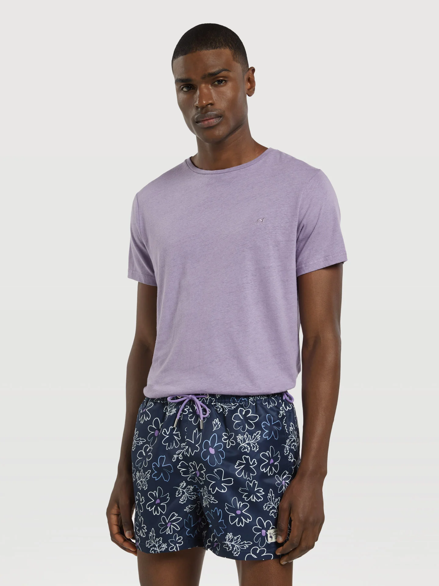 Swim Shorts With 'Flowers' Print