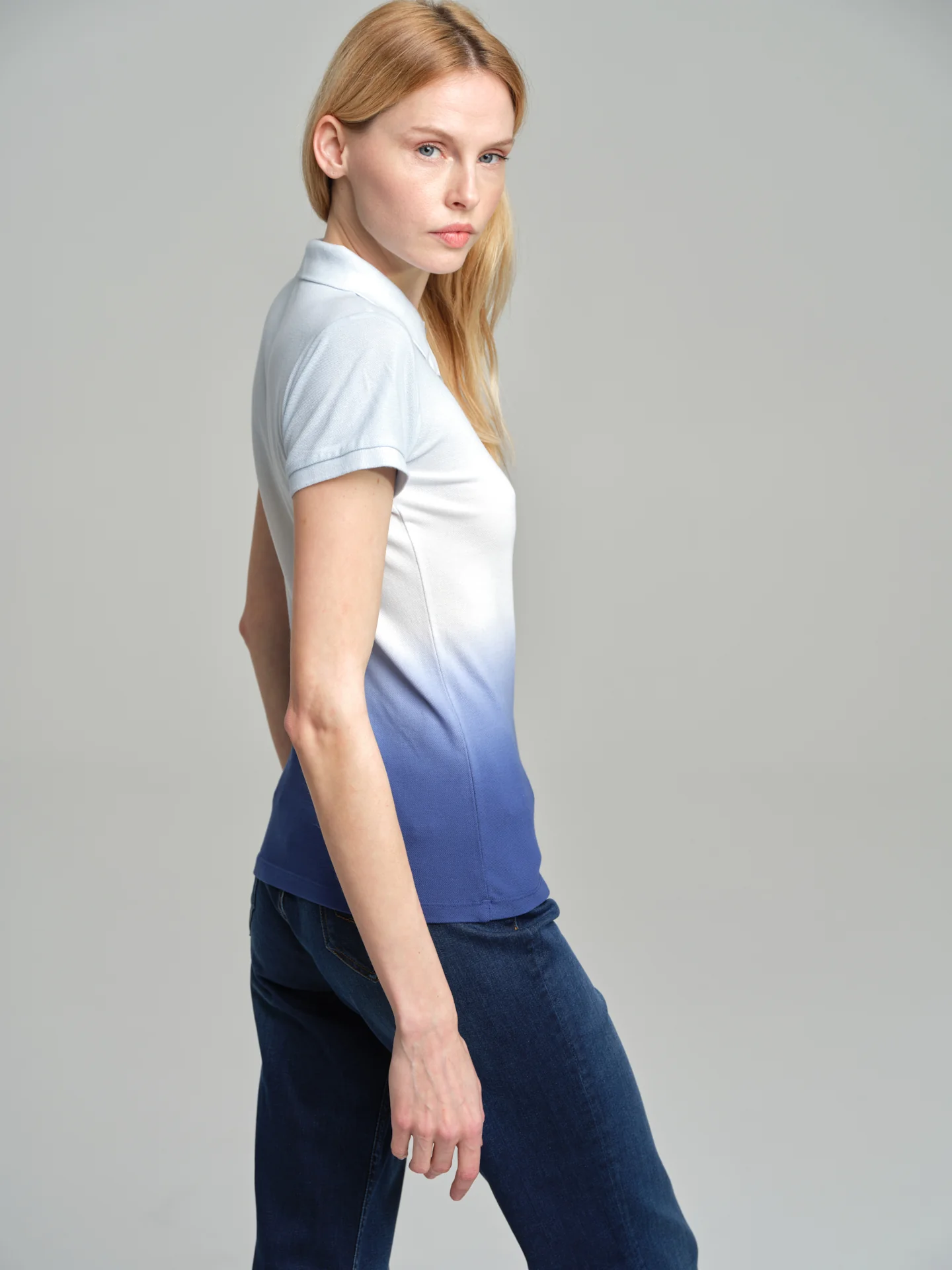 Tie-dye ombre piquet polo shirt - Image 16