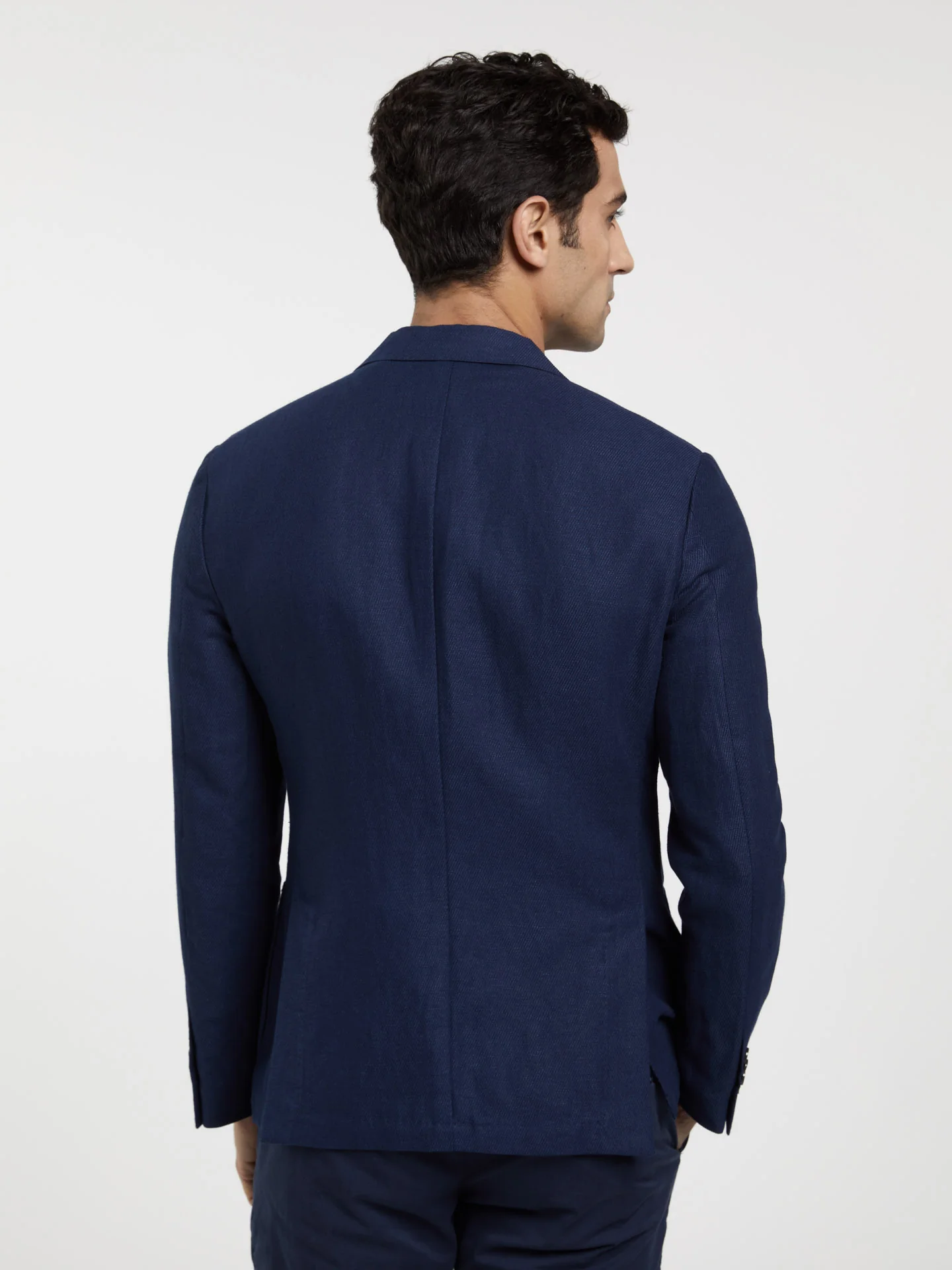 Unstructured Linen Blend Blazer - Image 3