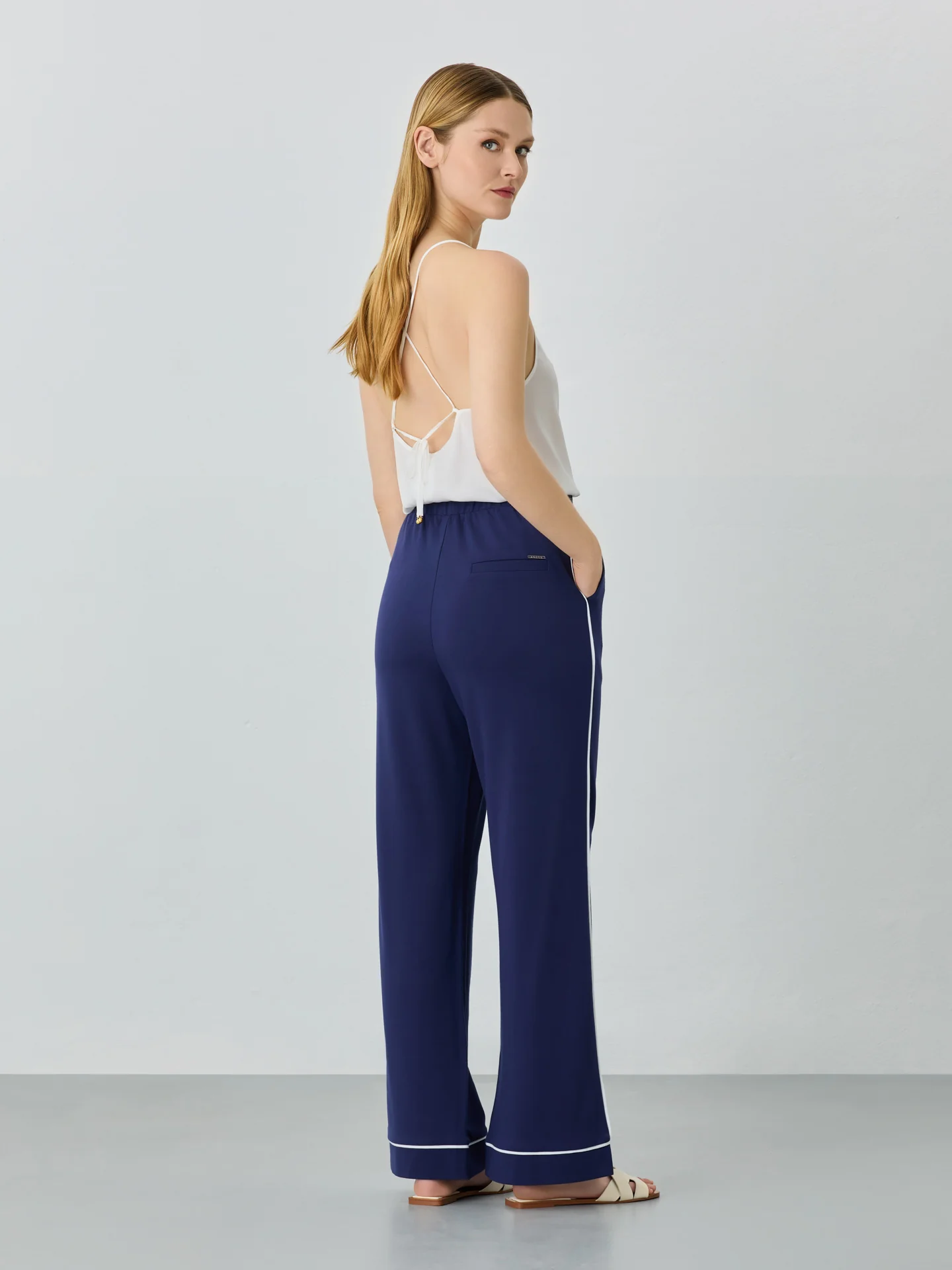 Wide Leg Punto Roma Trousers - Image 2