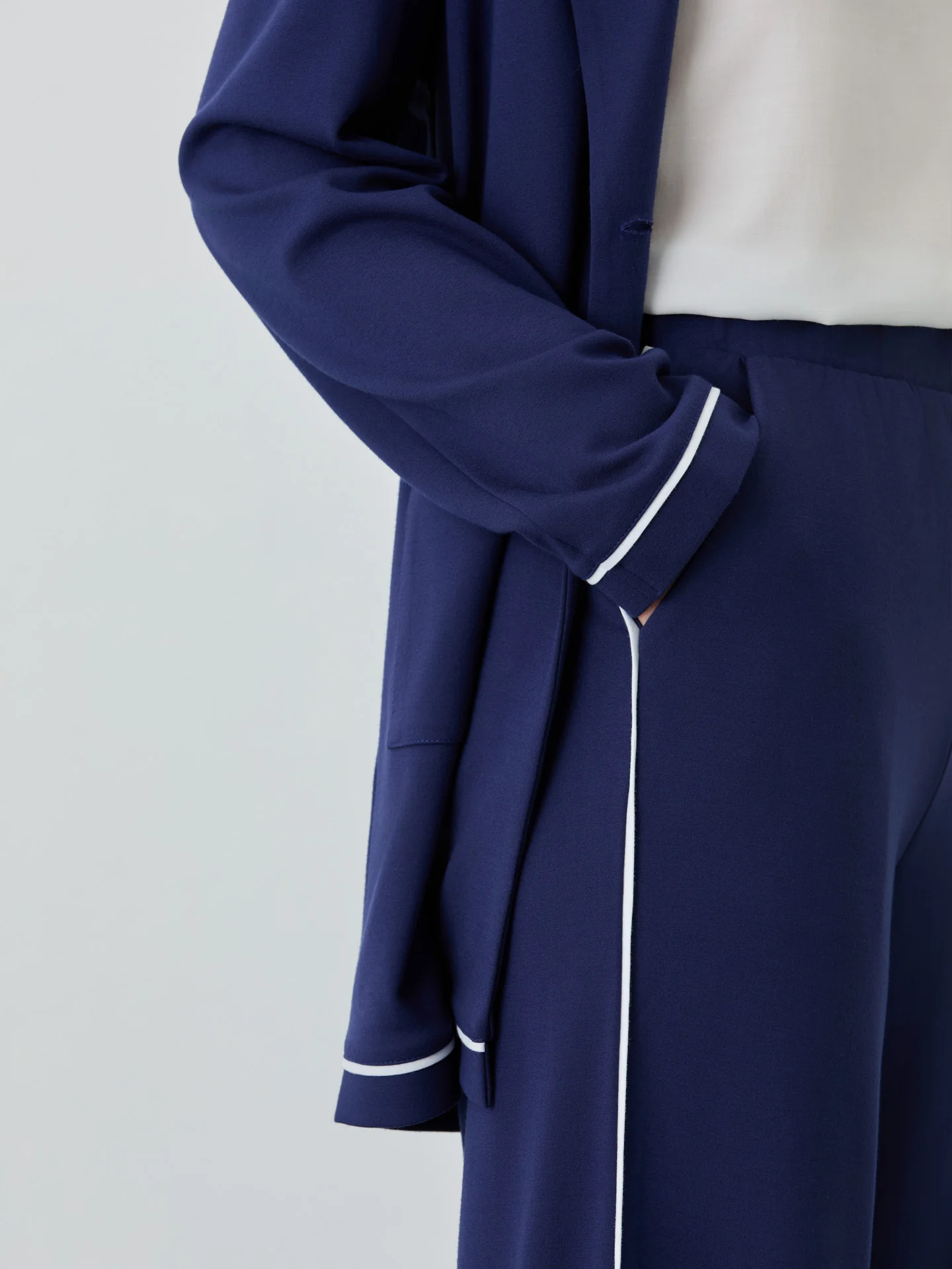 Wide Leg Punto Roma Trousers - Image 3