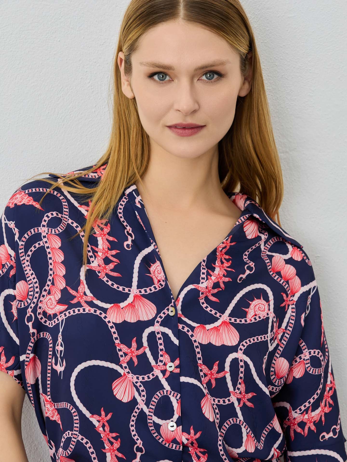 Wide Leg Trousers With Nautical Print - Image 3