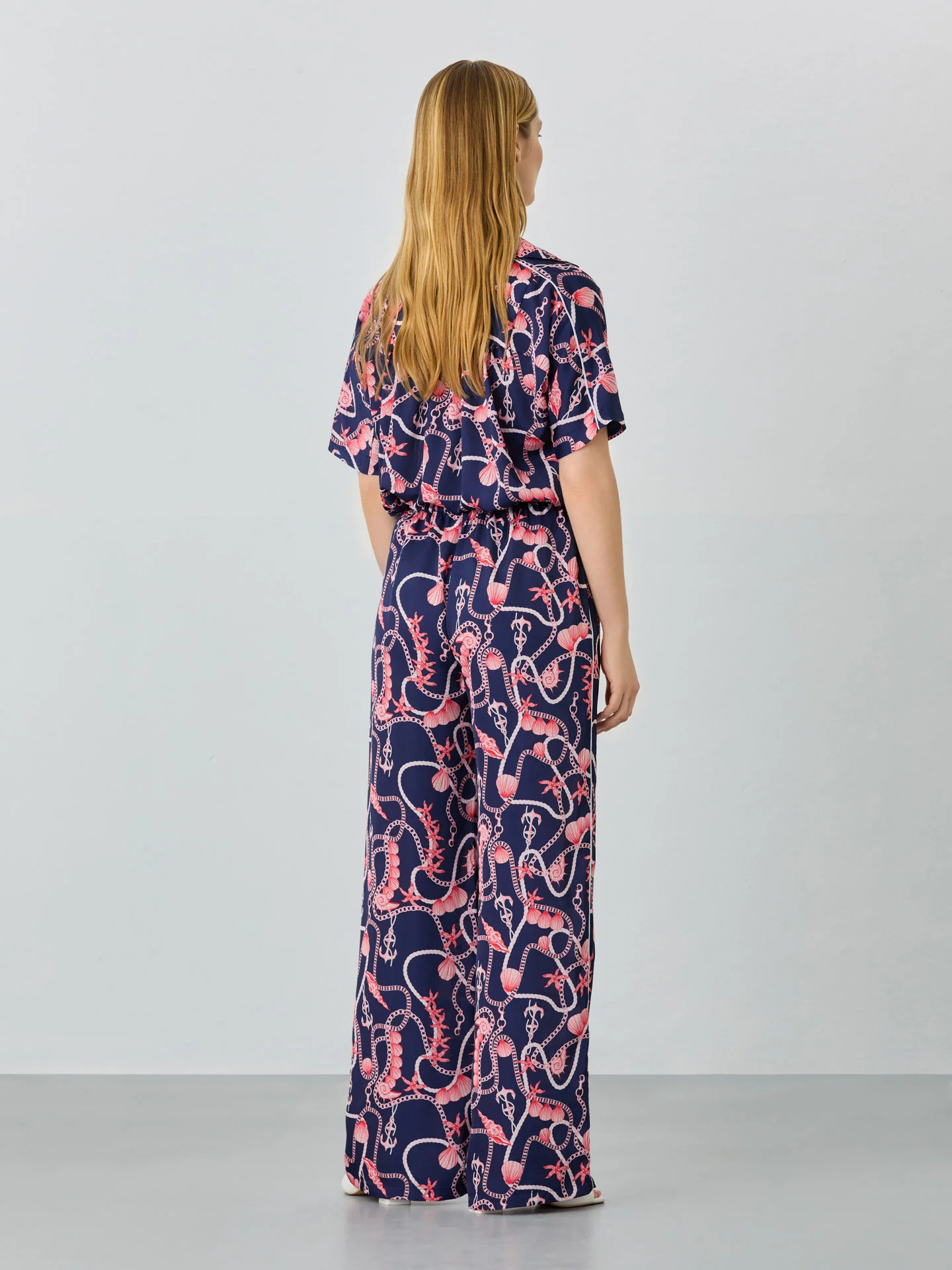 Wide Leg Trousers With Nautical Print - Image 4