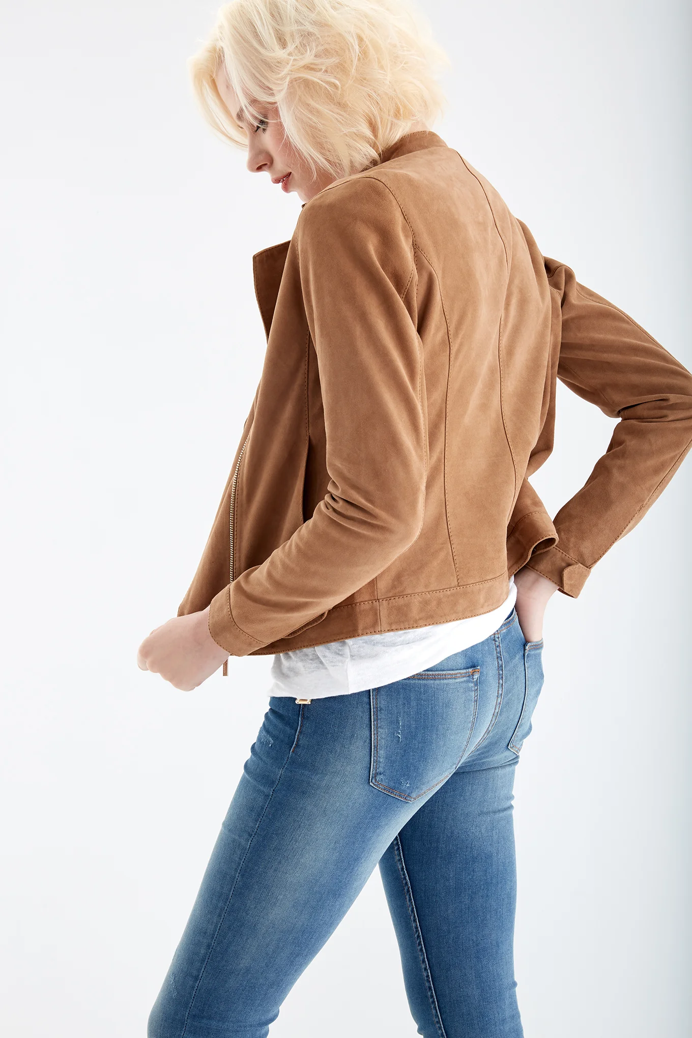 Women's Suede Leather Jacket - Image 2