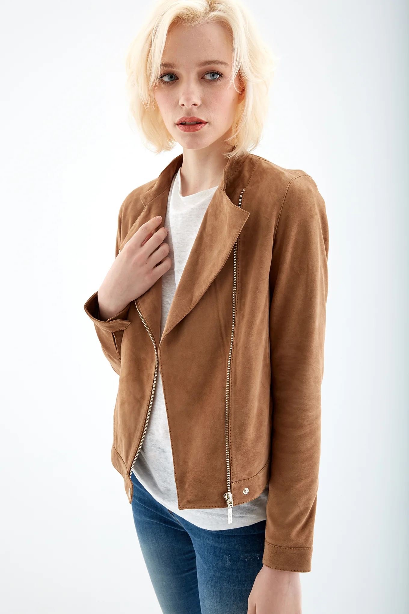 Women's Suede Leather Jacket - Image 3