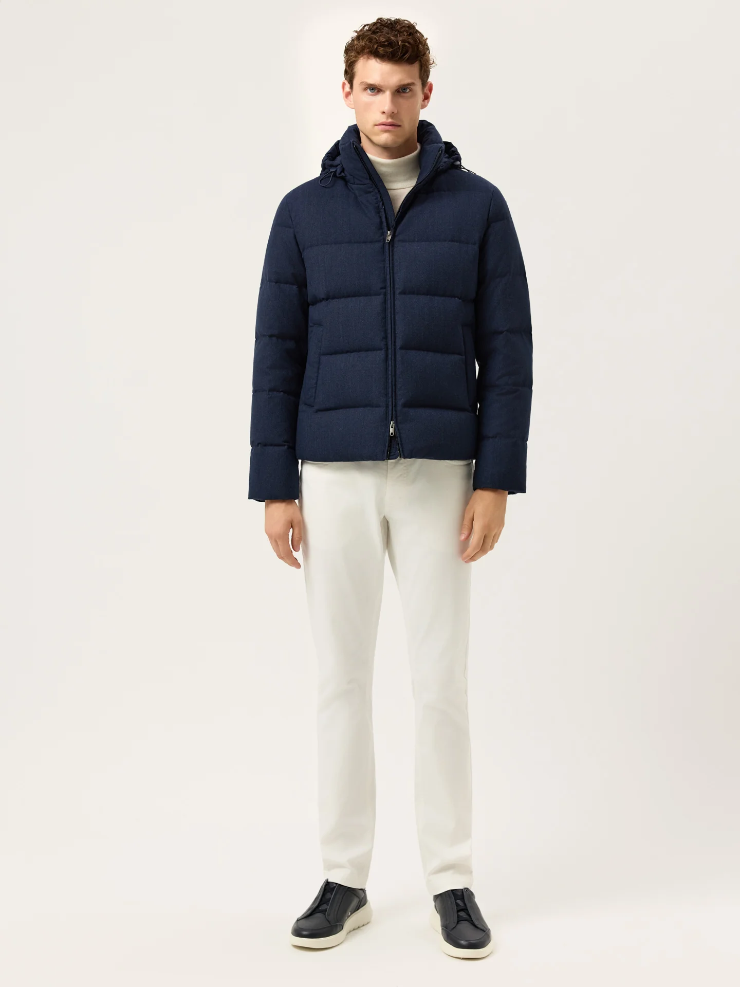 Wool-Blend Quilted Jacket With Removable Hood - Image 6
