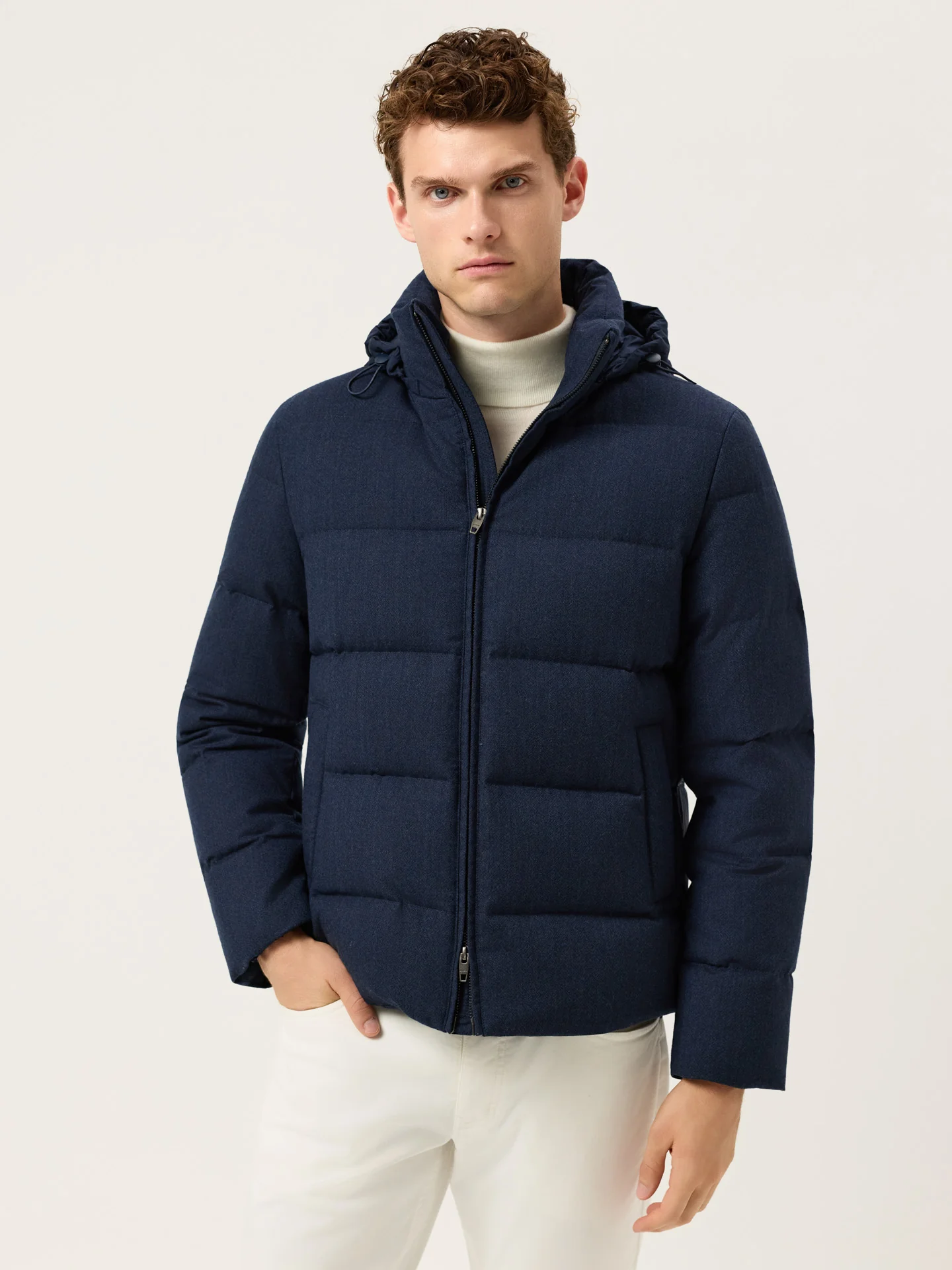 Wool-Blend Quilted Jacket With Removable Hood - Image 7